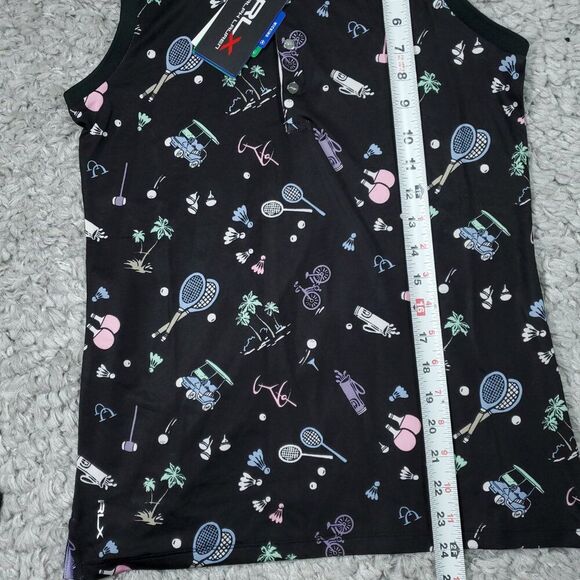 Ralph Lauren RLX Pickleball Sleeveless Polo Shirt Top Tailored Fit Black Size XS - Picture 8 of 9